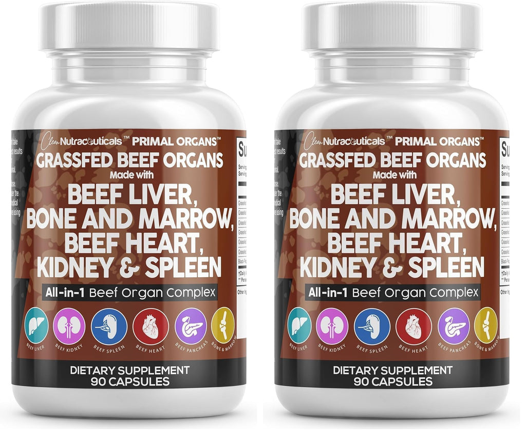 Clean Nutraceuticals Grass Fed Beef Liver Capsules Organ Blend