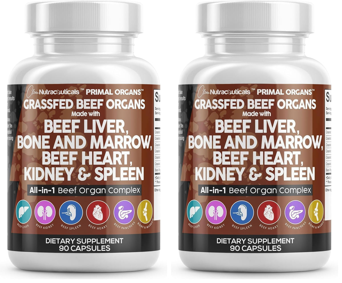 Clean Nutraceuticals Grass Fed Beef Liver Capsules Organ Blend