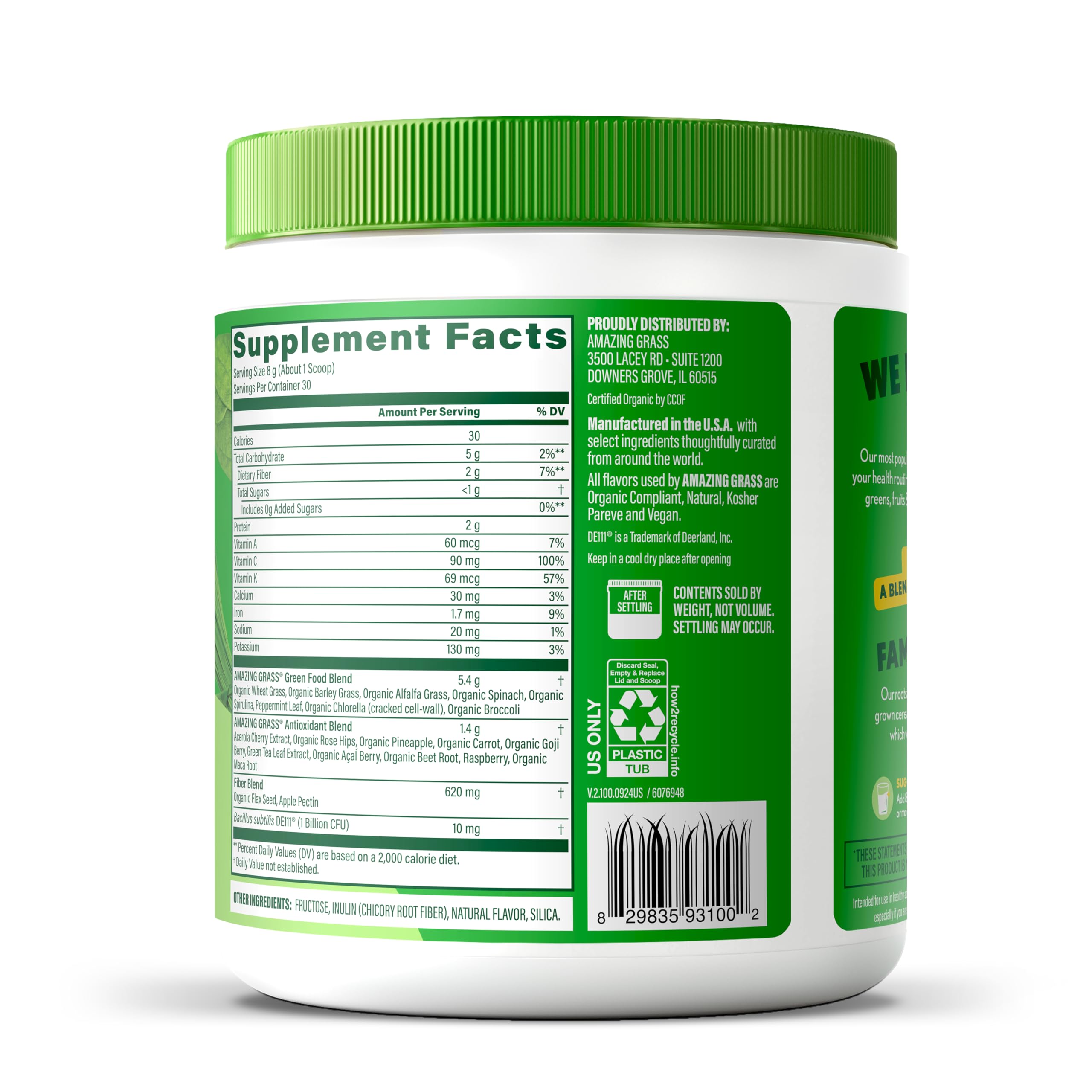 Amazing Grass Super Greens Organic Greens Supplement

