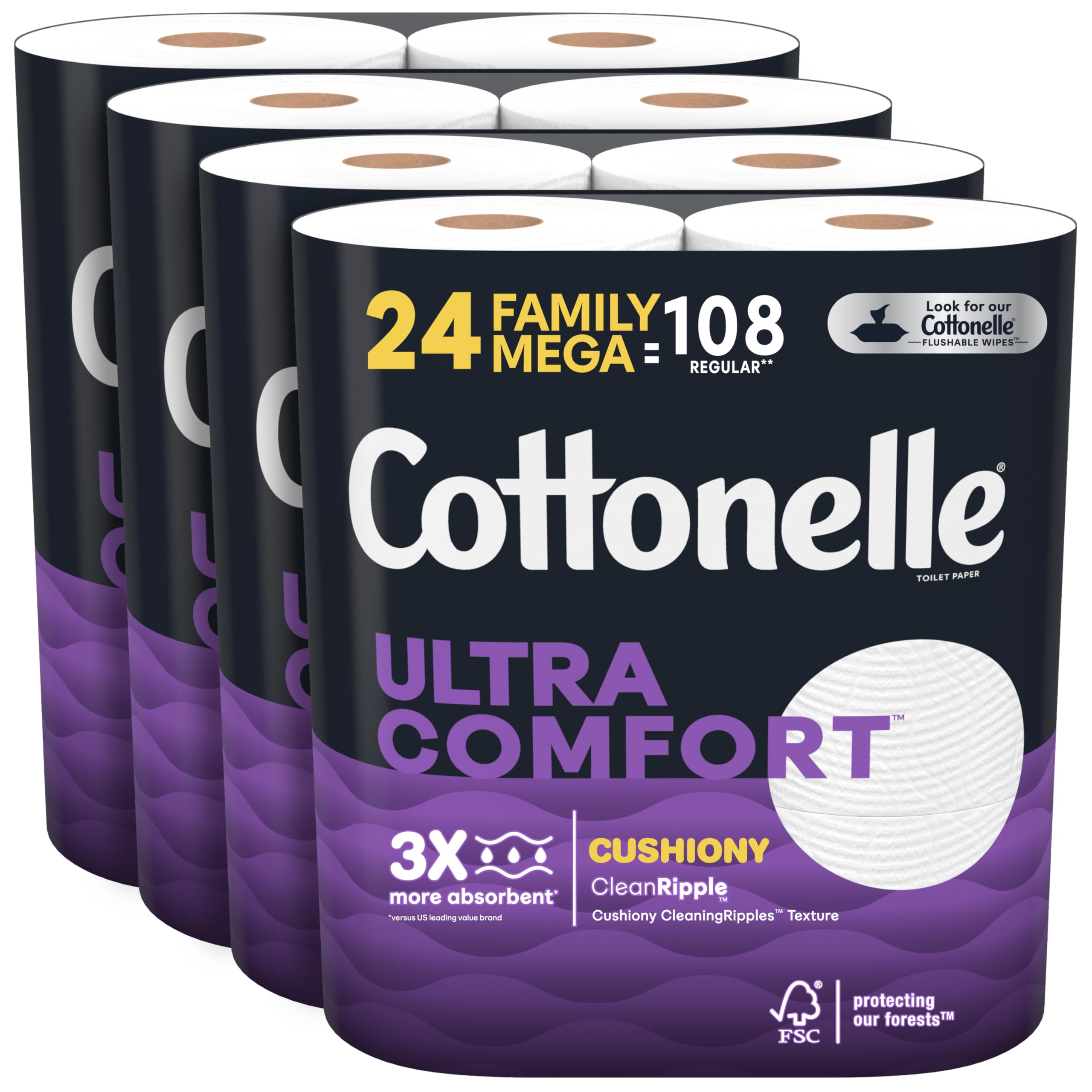 Cottonelle Ultra Soft 2-Ply Toilet Paper with CleaningRipples Texture