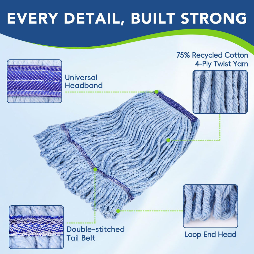 Zeefpod Mop Head Replacement - Heavy Duty & Washable

