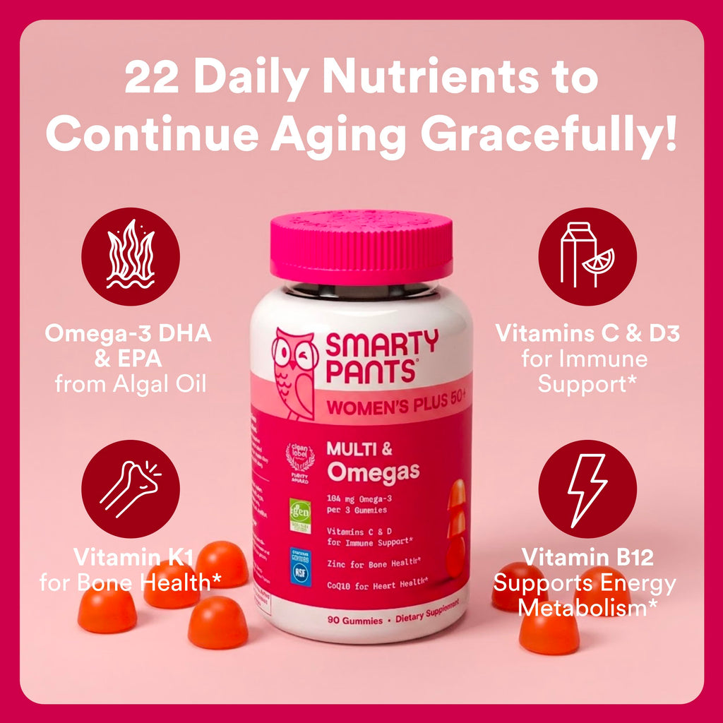 SmartyPants Women’s Plus 50+ Multi & Omegas Gummies

