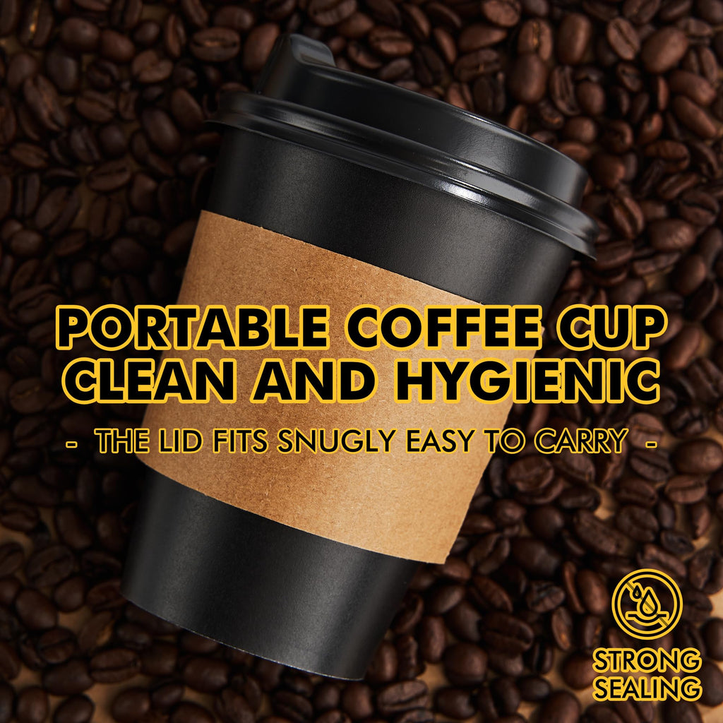 RACETOP Disposable Coffee Cups with Lids and Sleeves


