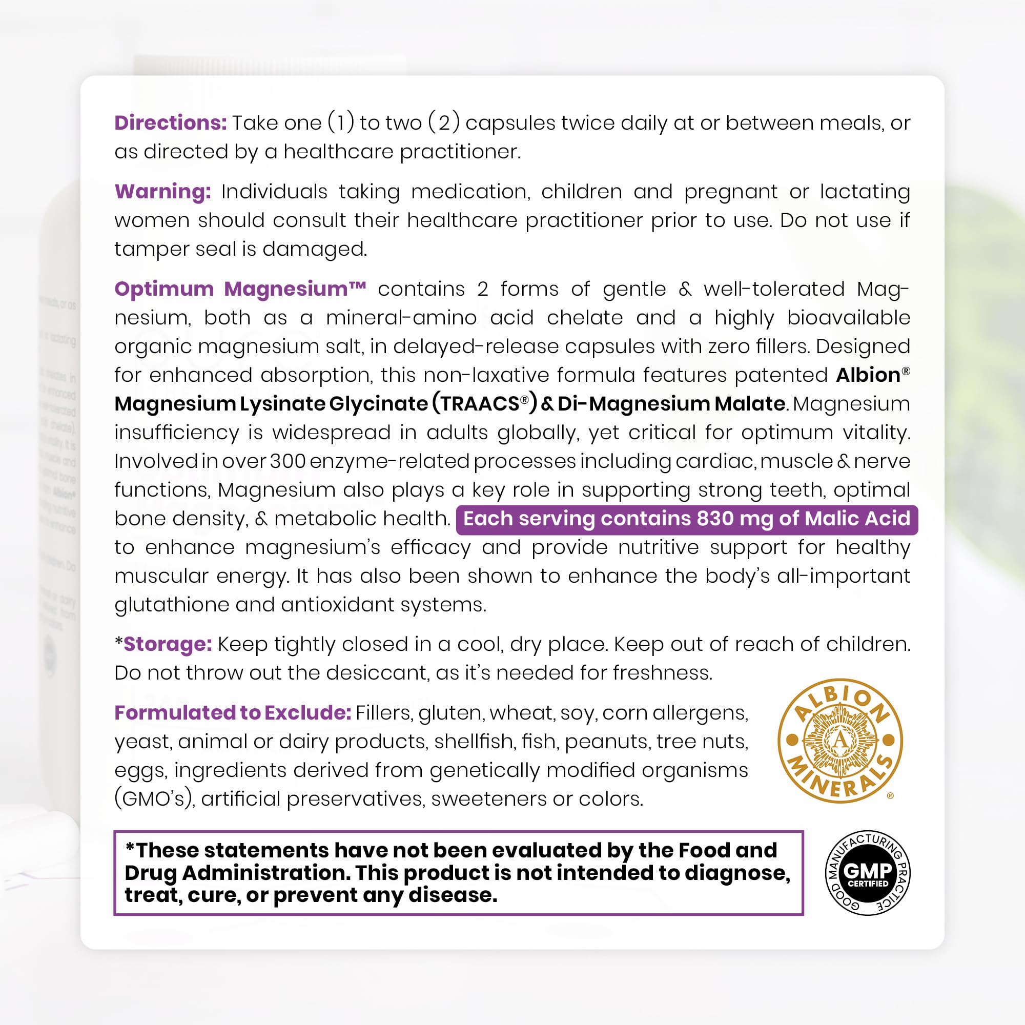 Optimum Magnesium Lysinate Glycinate & Malate

