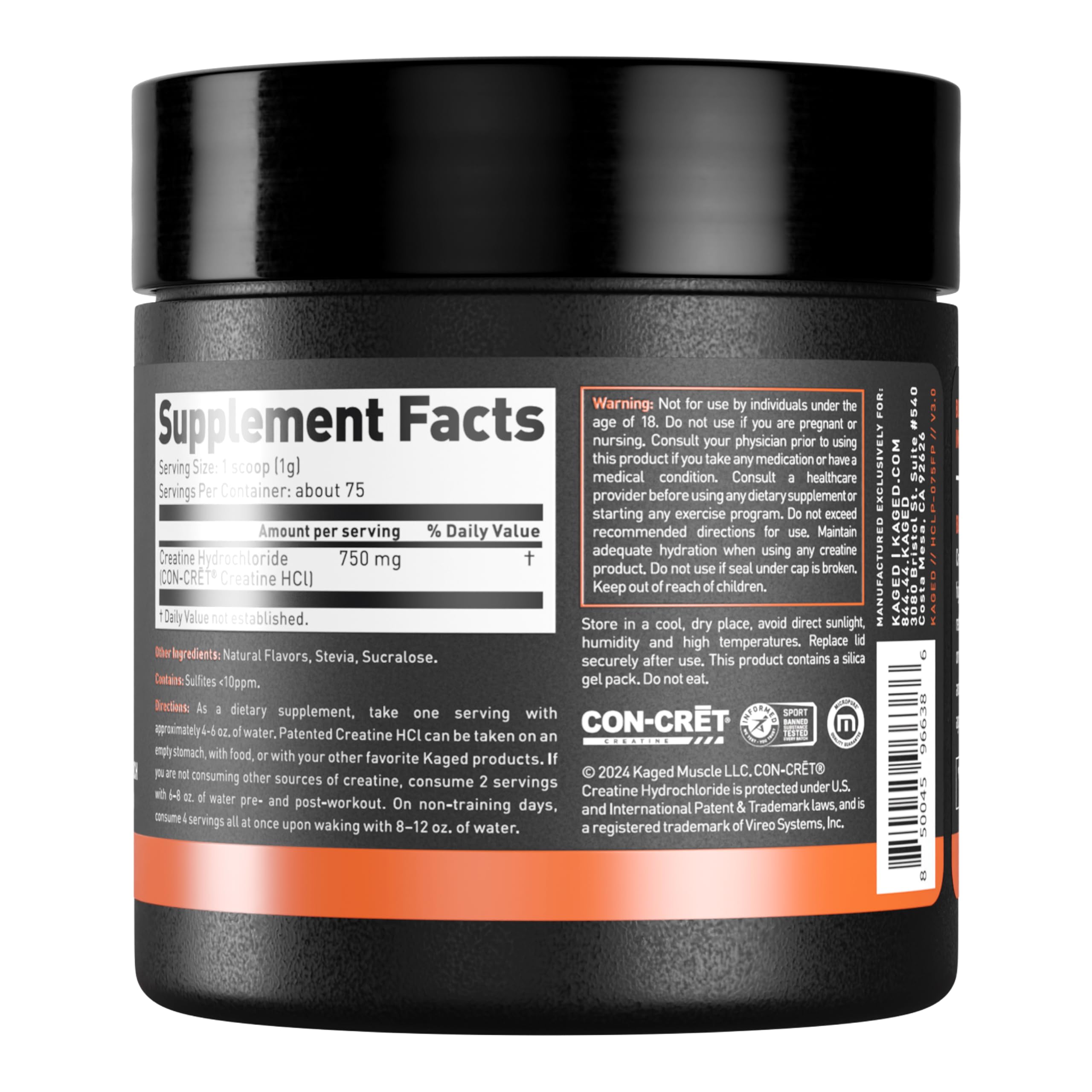 Kaged Creatine HCl Supplement | Superior Solubility


