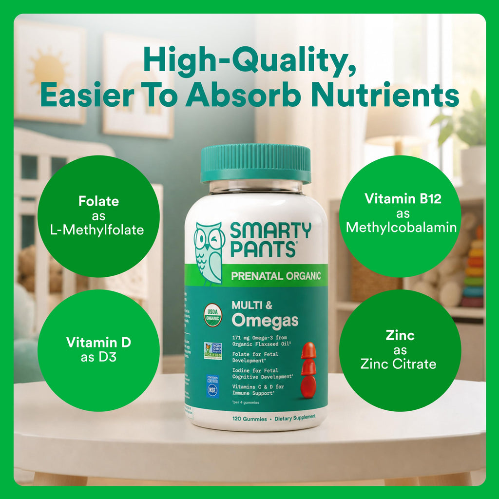 SmartyPants Organic Prenatal Vitamins for Women Gummies

