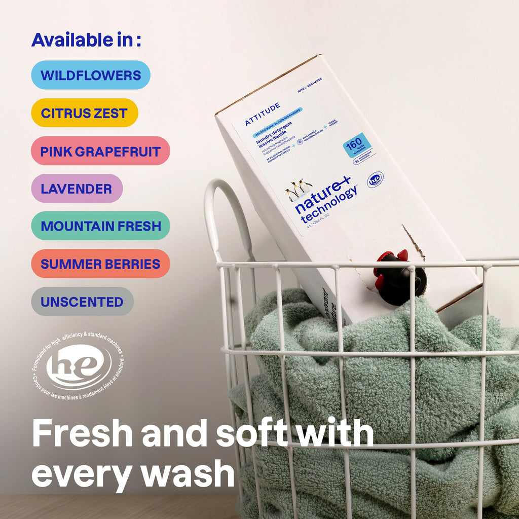 ATTITUDE Liquid Laundry Detergent Refill, EWG Verified

