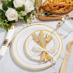 WELLIFE Disposable Dinnerware Set Plates Cups & Utensils

