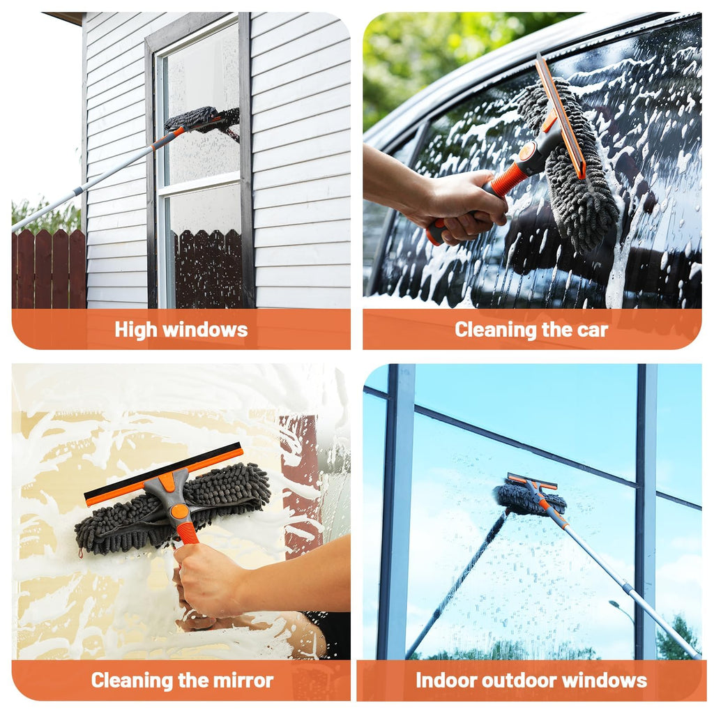 Eazer 2-in-1 Window Cleaning Kit | Telescopic Pole

