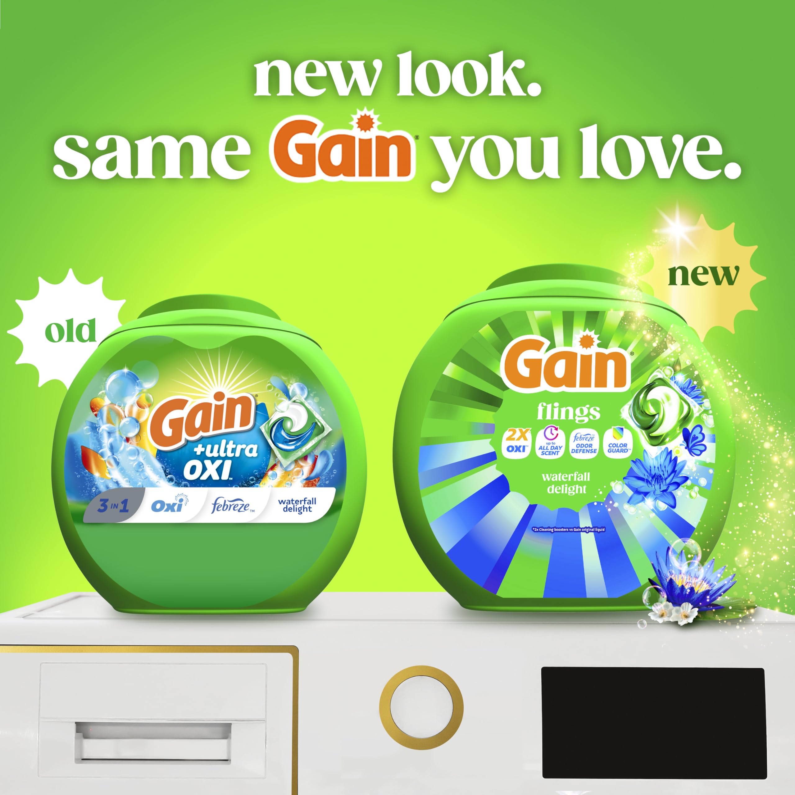 Gain Flings Waterfall Delight Laundry Pods 4-in-1

