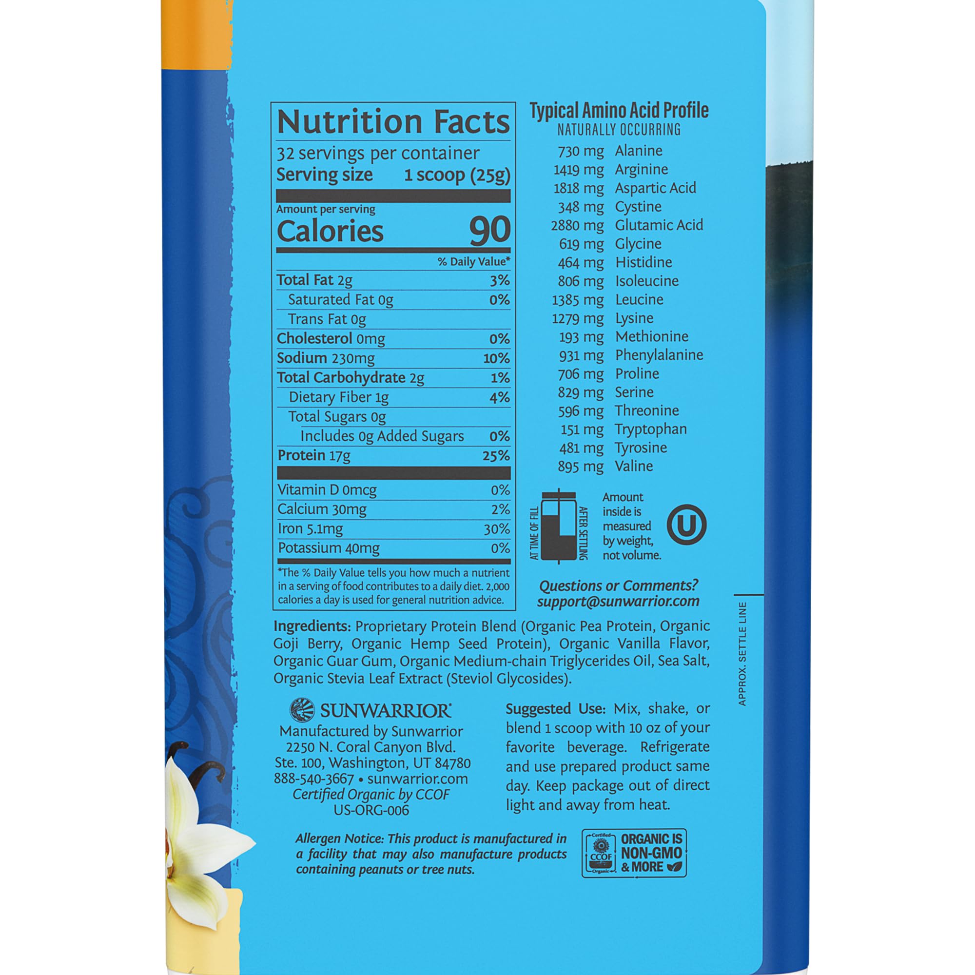 Sunwarrior Warrior Blend Organic Plant-Based Protein Powder

