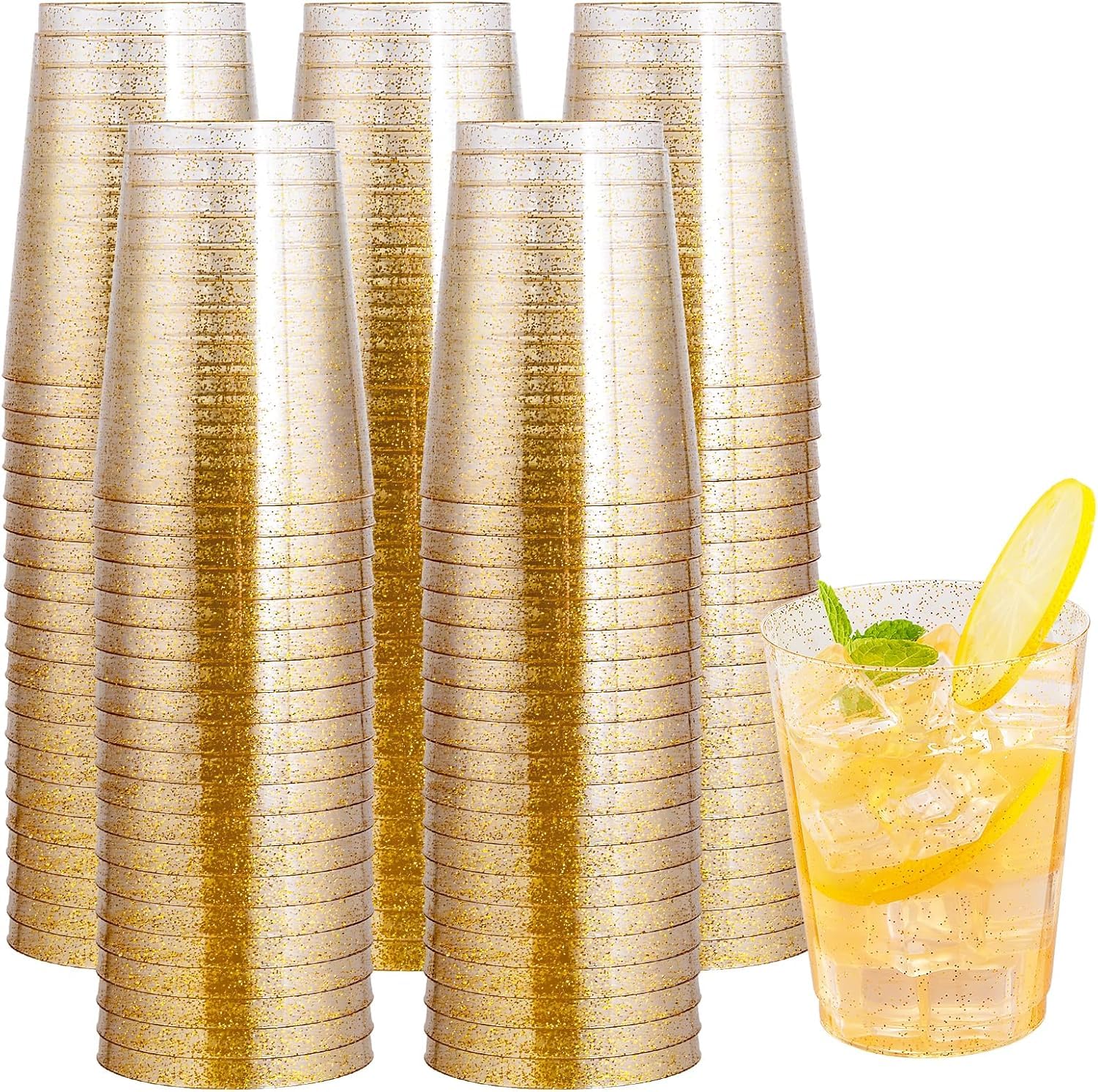 Decorative Rim Disposable Plastic Cups – BPA-Free, Food-Grade