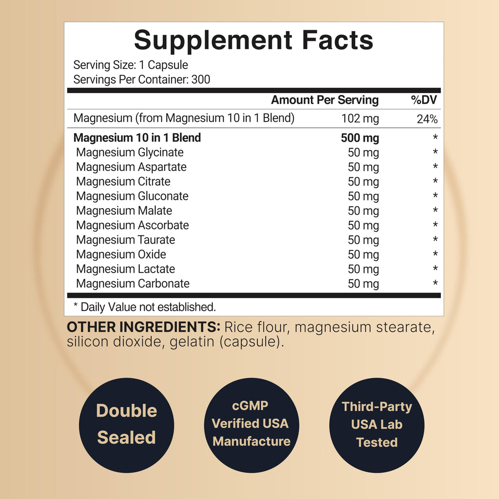 Magnesium Complex Supplement | Chelated Formula | Non-GMO

