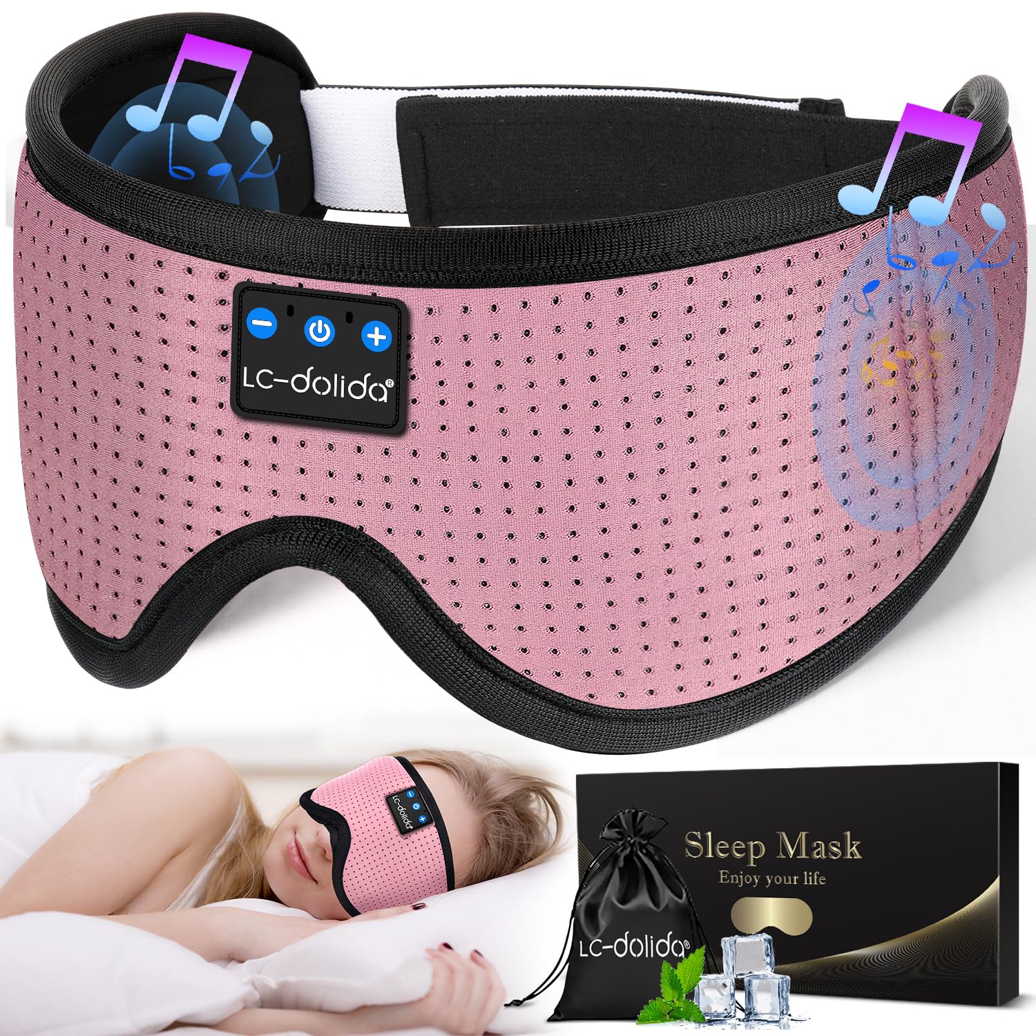 LC-dolida Sleep Headphones Eye Mask with Bluetooth Audio