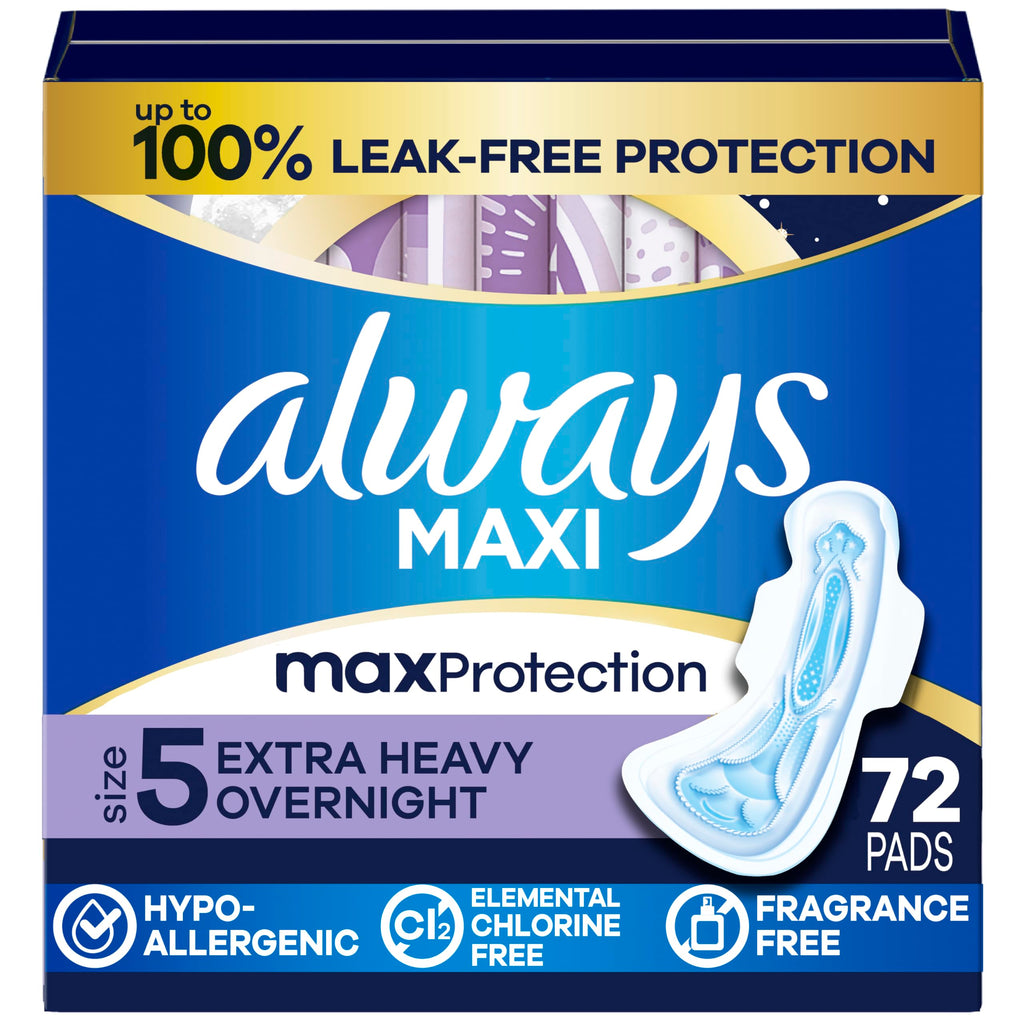 Always Maxi Overnight Pads with Wings Extra Heavy Unscented

