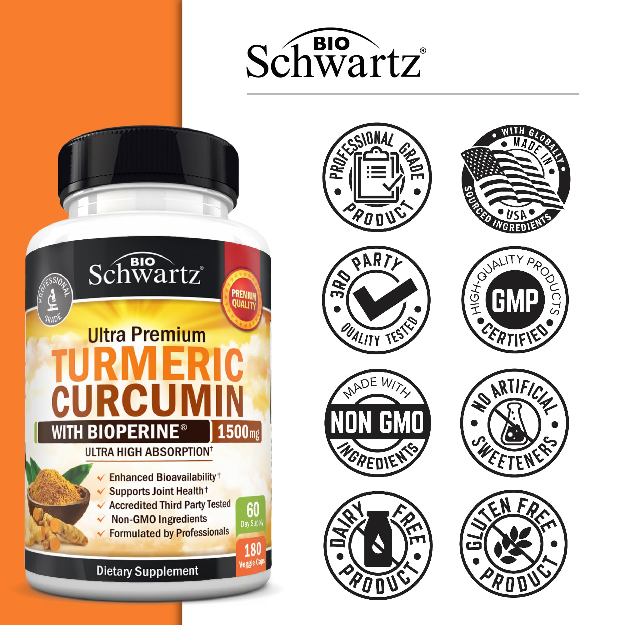 Turmeric Curcumin with Black Pepper BioPerine Capsules

