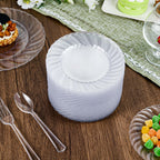 FOCUSLINE Clear Plastic Plates - Disposable Heavy-Duty

