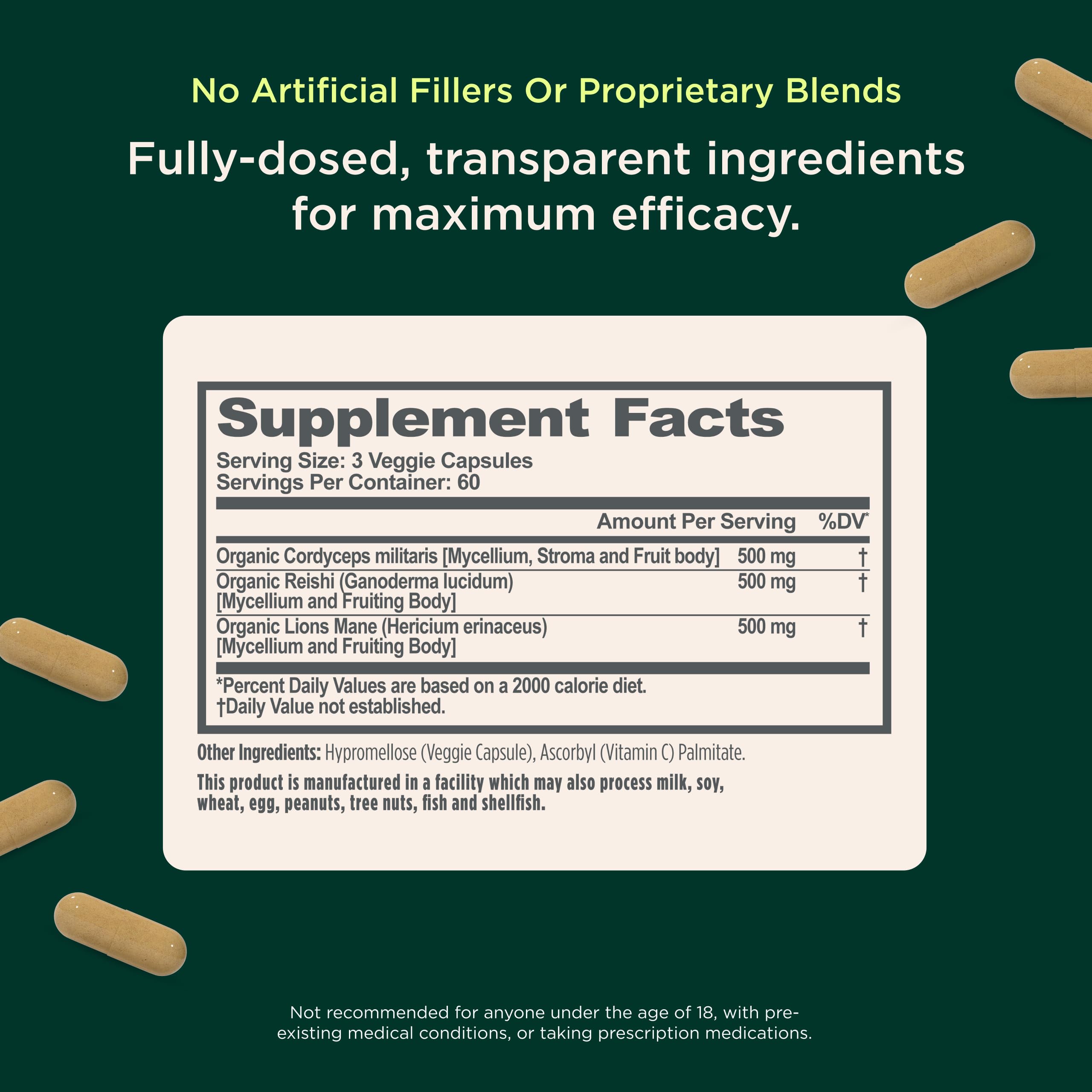Genius Mushroom Supplement - Brain Nootropic Blend

