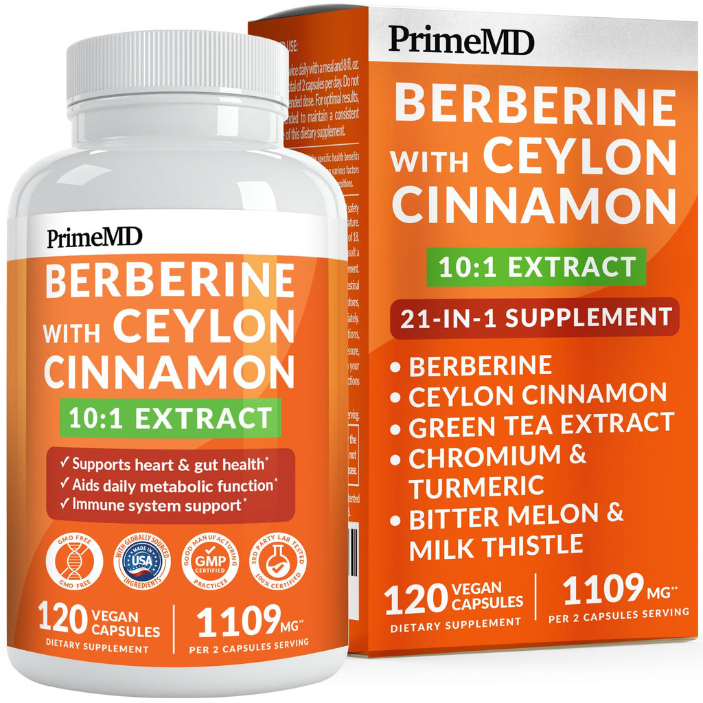 21-in-1 Berberine Supplement with Cinnamon & Green Tea for Energy Support
