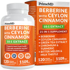 21-in-1 Berberine Supplement with Cinnamon & Green Tea for Energy Support
