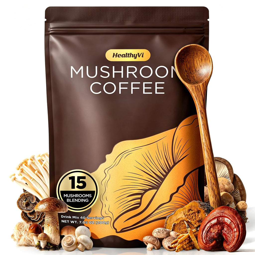 HealthyVi Mushroom Coffee for Focus and Immunity