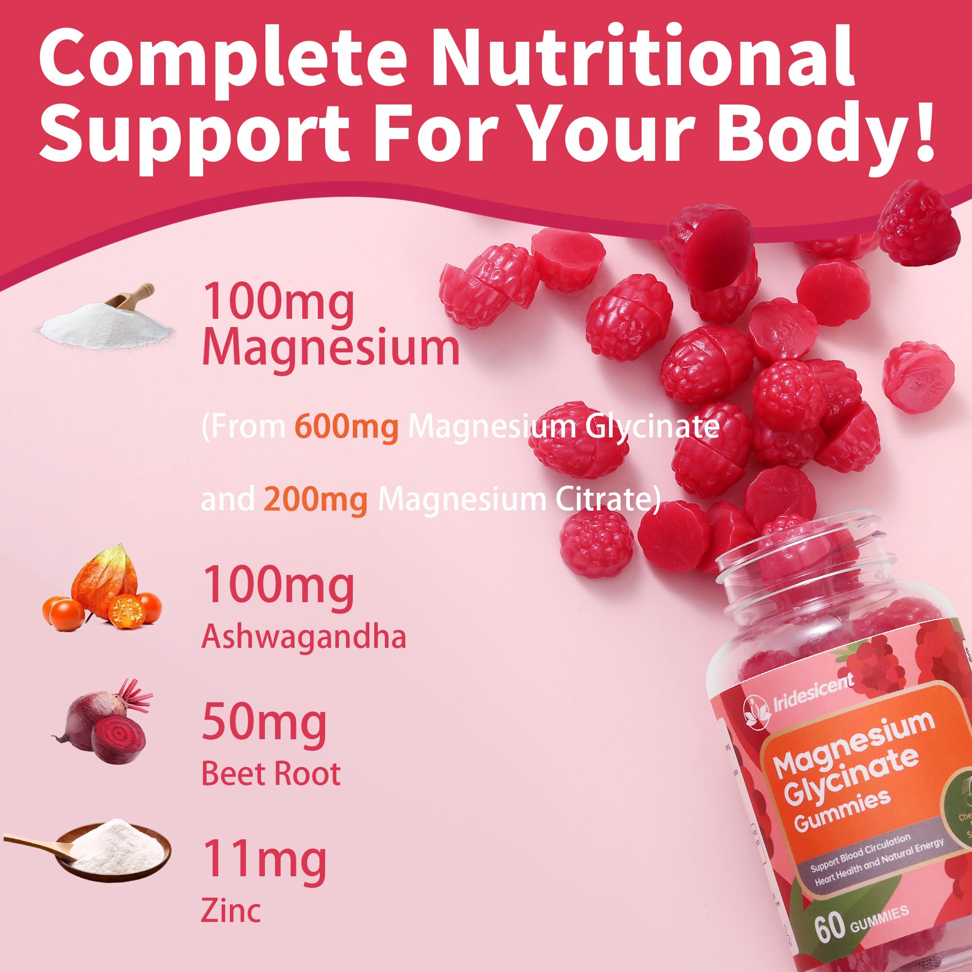 Magnesium Glycinate Gummies with Ashwagandha and Zinc

