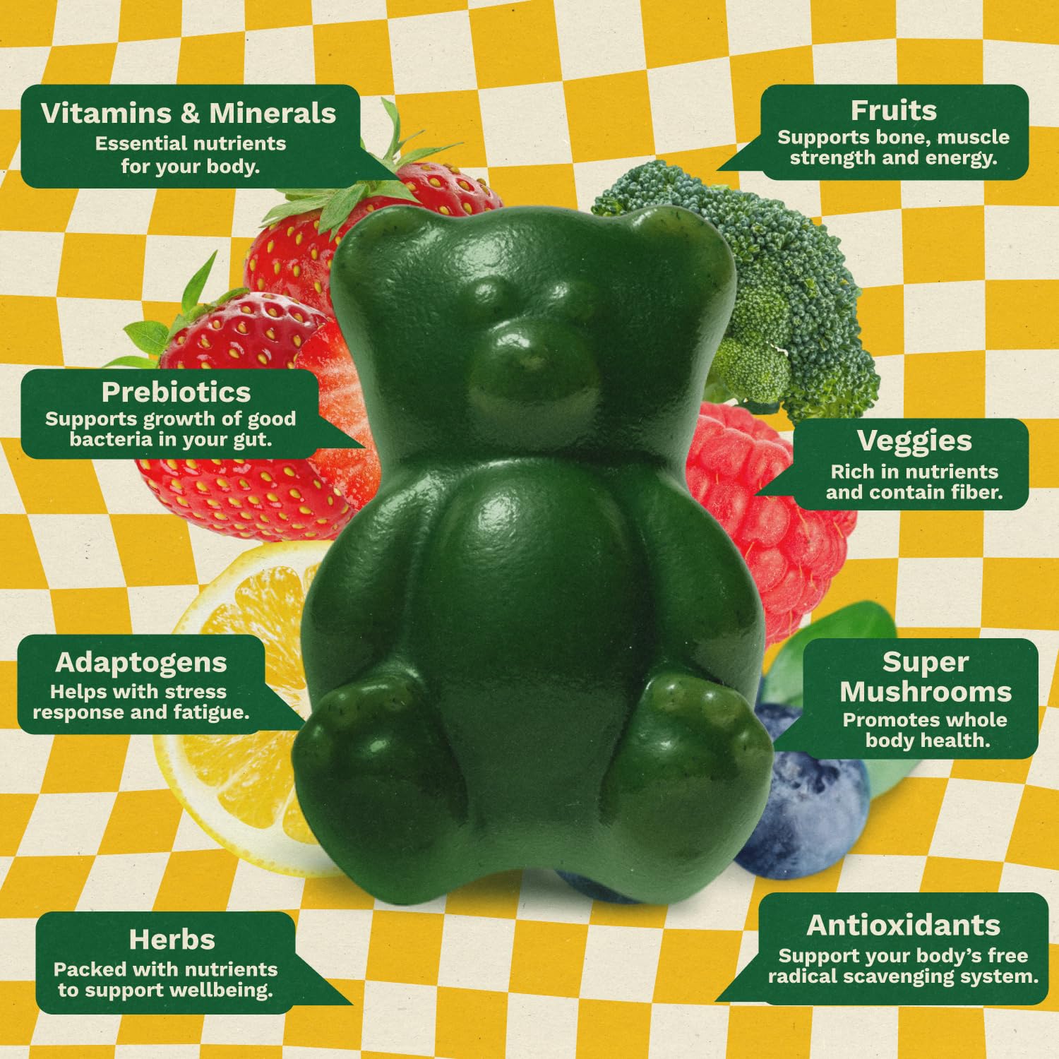 Gruns Kids Greens Gummies 20+ Vitamins

