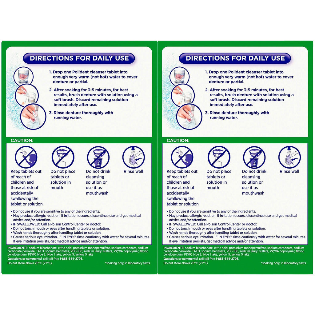Polident Antibacterial Denture Cleanser | Gentle Formula

