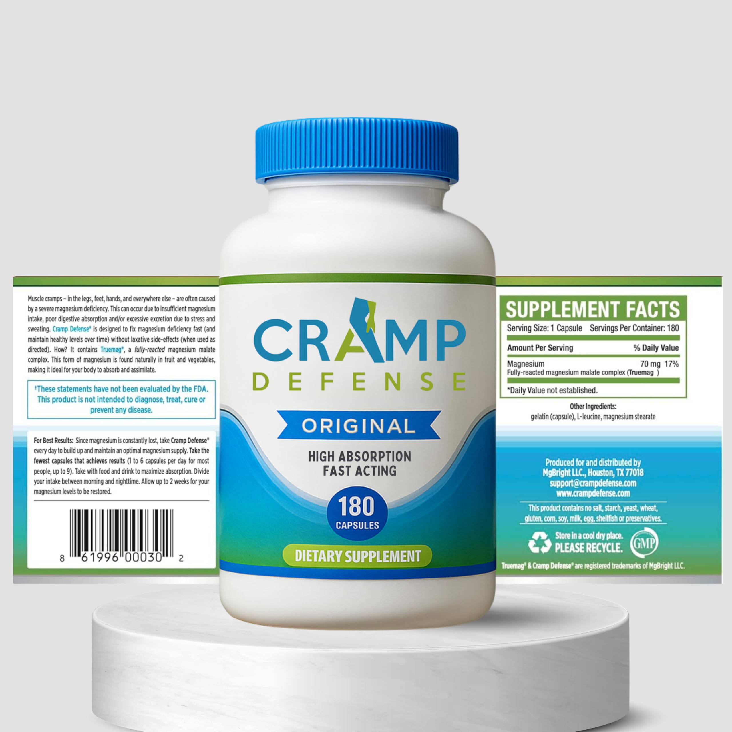 Cramp Defense Leg Cramps Magnesium Capsules for Absorption


