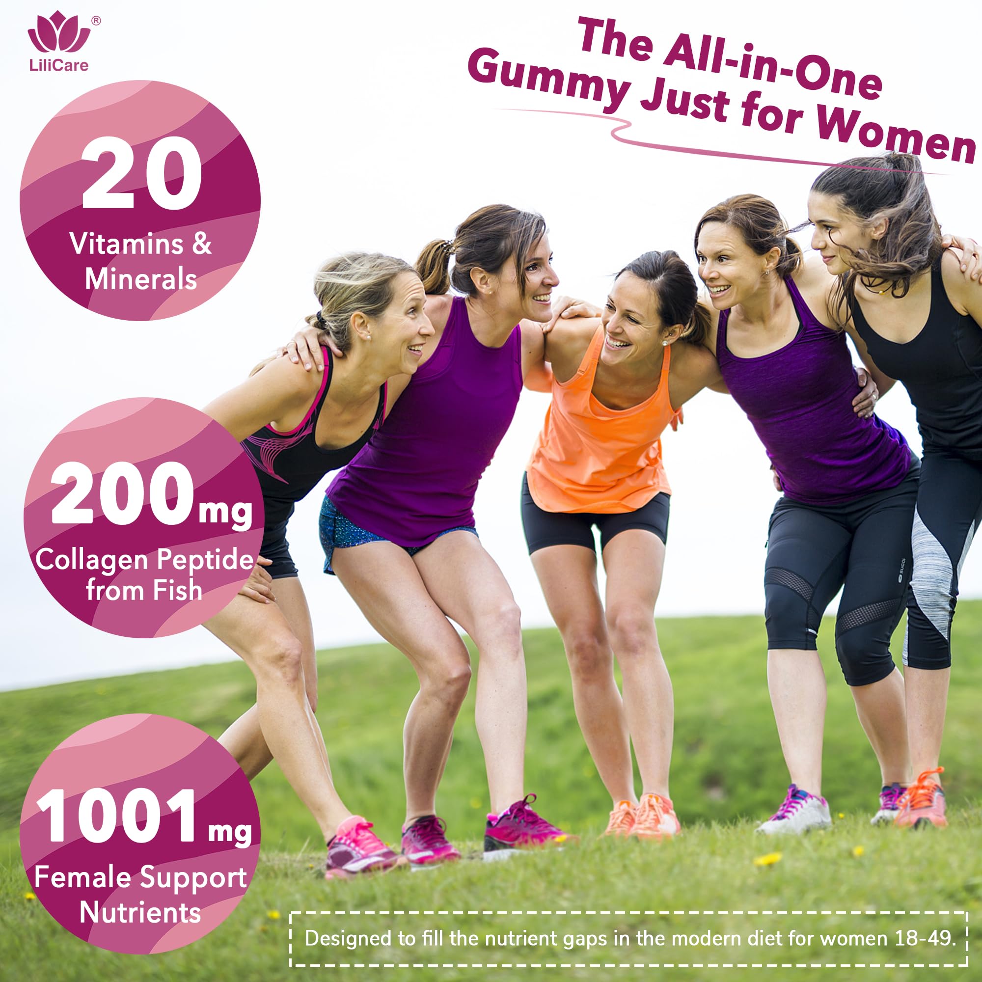 Lilicare Women's Multivitamin Gummies | Methylfolate

