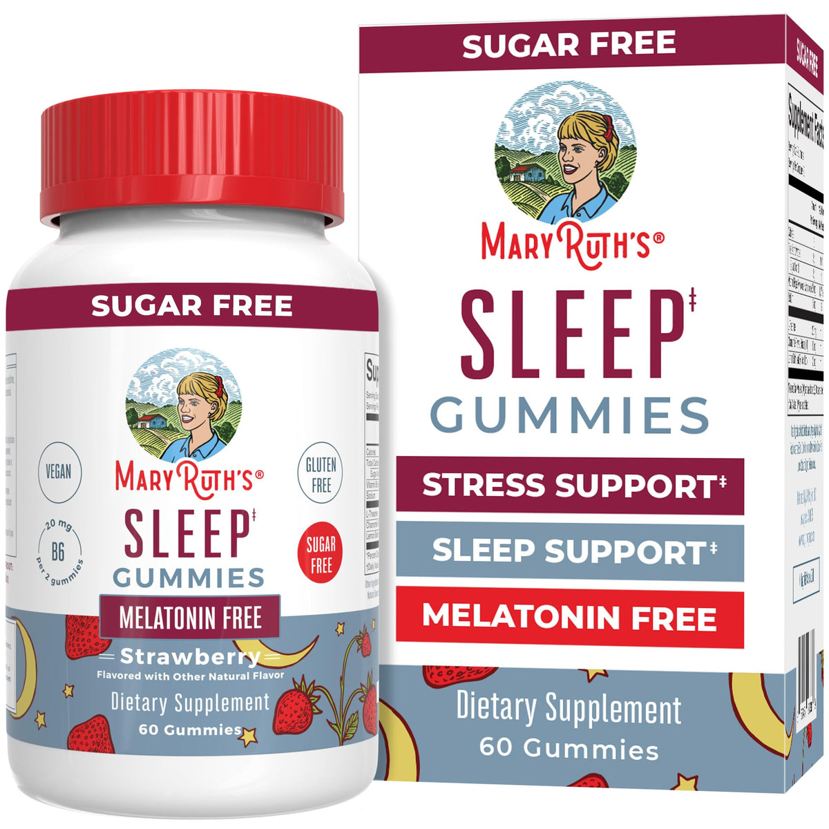MaryRuth's Nighttime Gummies – Sugar Free with L-Theanine Chamomile Lemon Balm