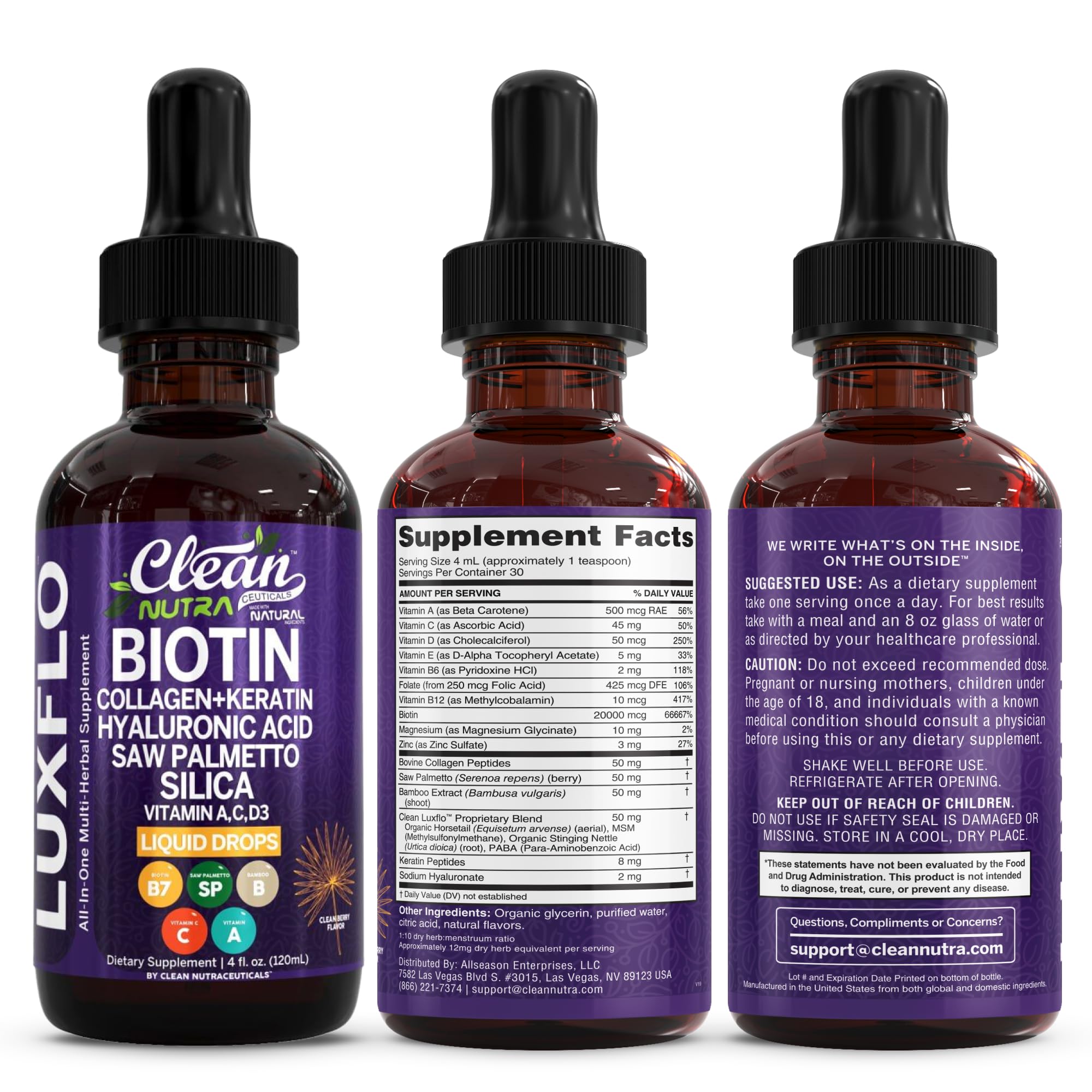 LuxFlo Hair Growth Drops by Clean Nutra

