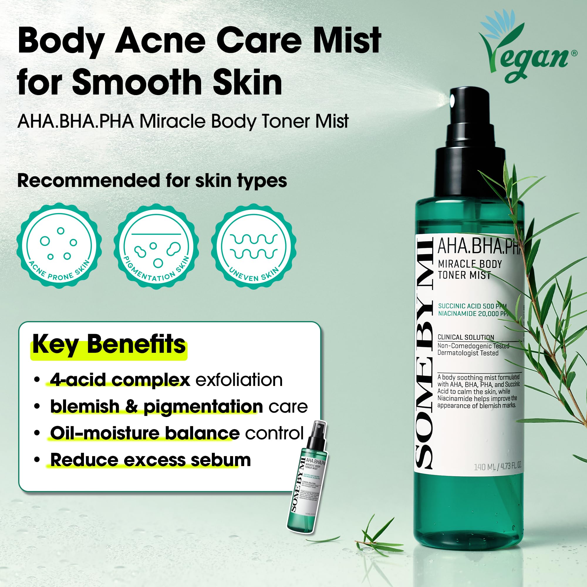 SOME BY MI AHA BHA PHA Body Toner Mist - Acne-Prone Skin


