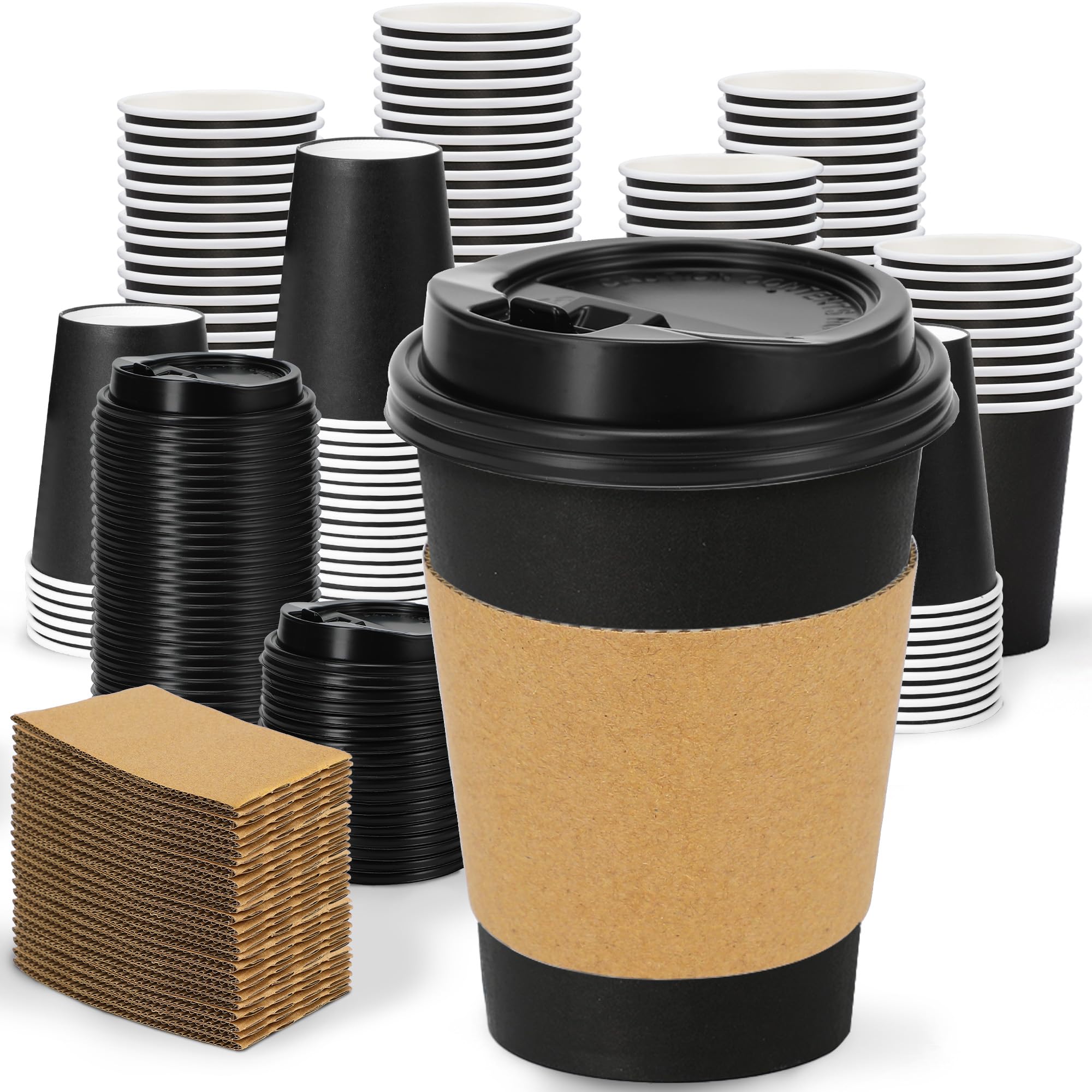 Clawsoff Leak-Proof Disposable Coffee Cups with Lids