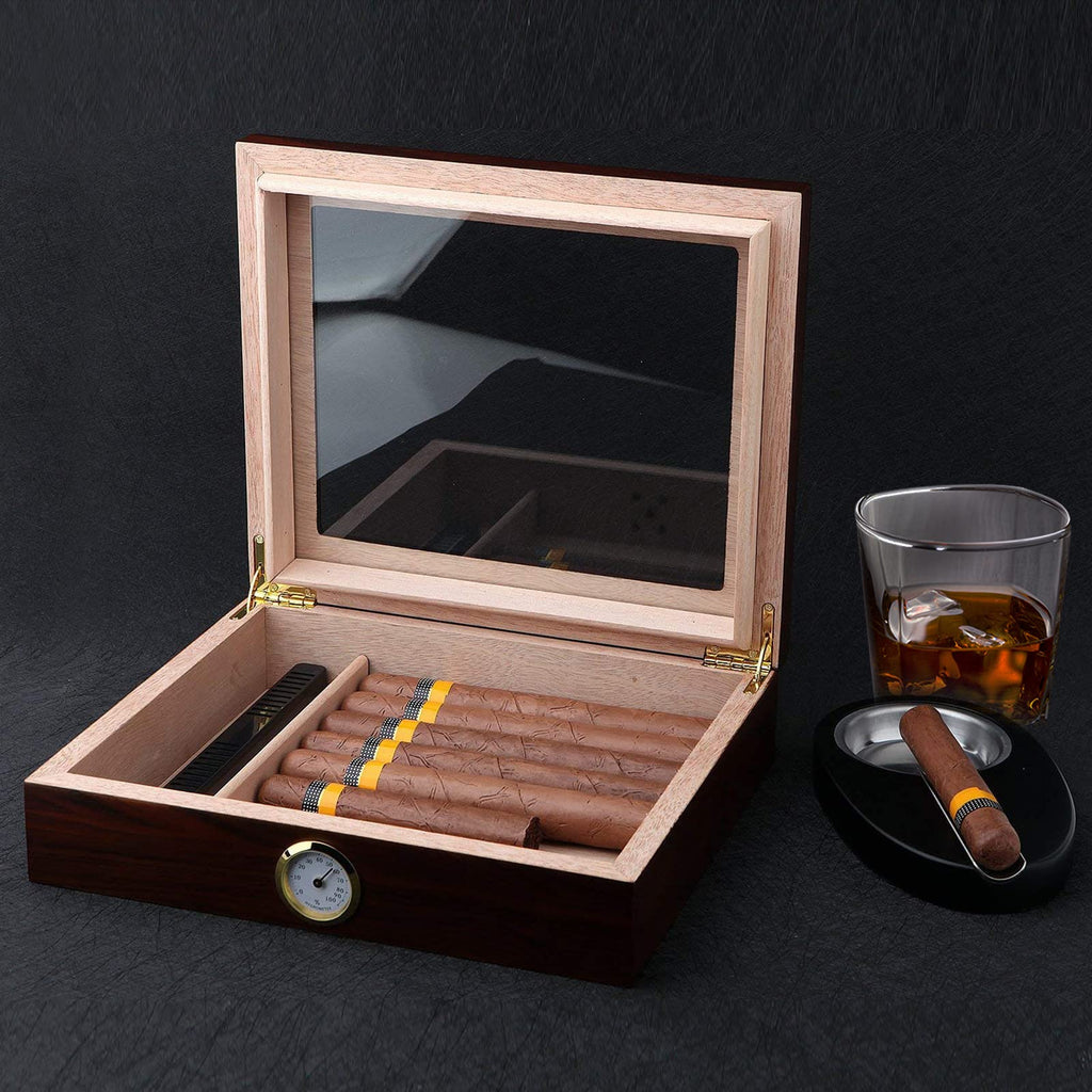 Bald Eagle Cigar Humidor with Glass Top | Desktop Humidor Box


