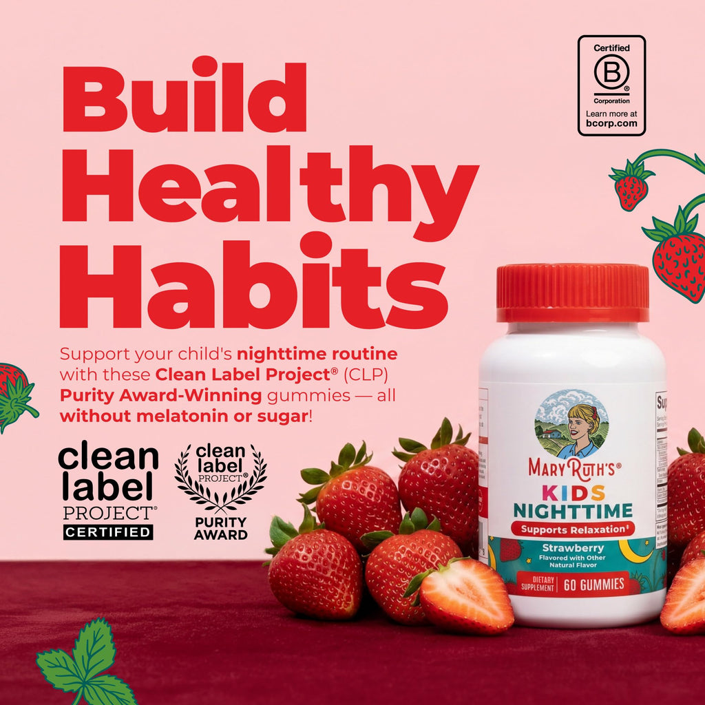 MaryRuth's Nighttime Gummies | Sugar Free L-Theanine Chamomile Lemon Balm

