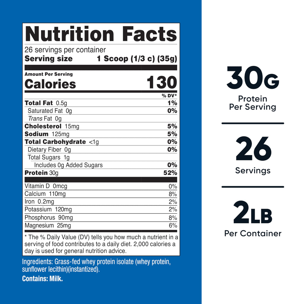 Nutricost Grass-Fed Whey Protein Isolate Non-GMO Gluten Free

