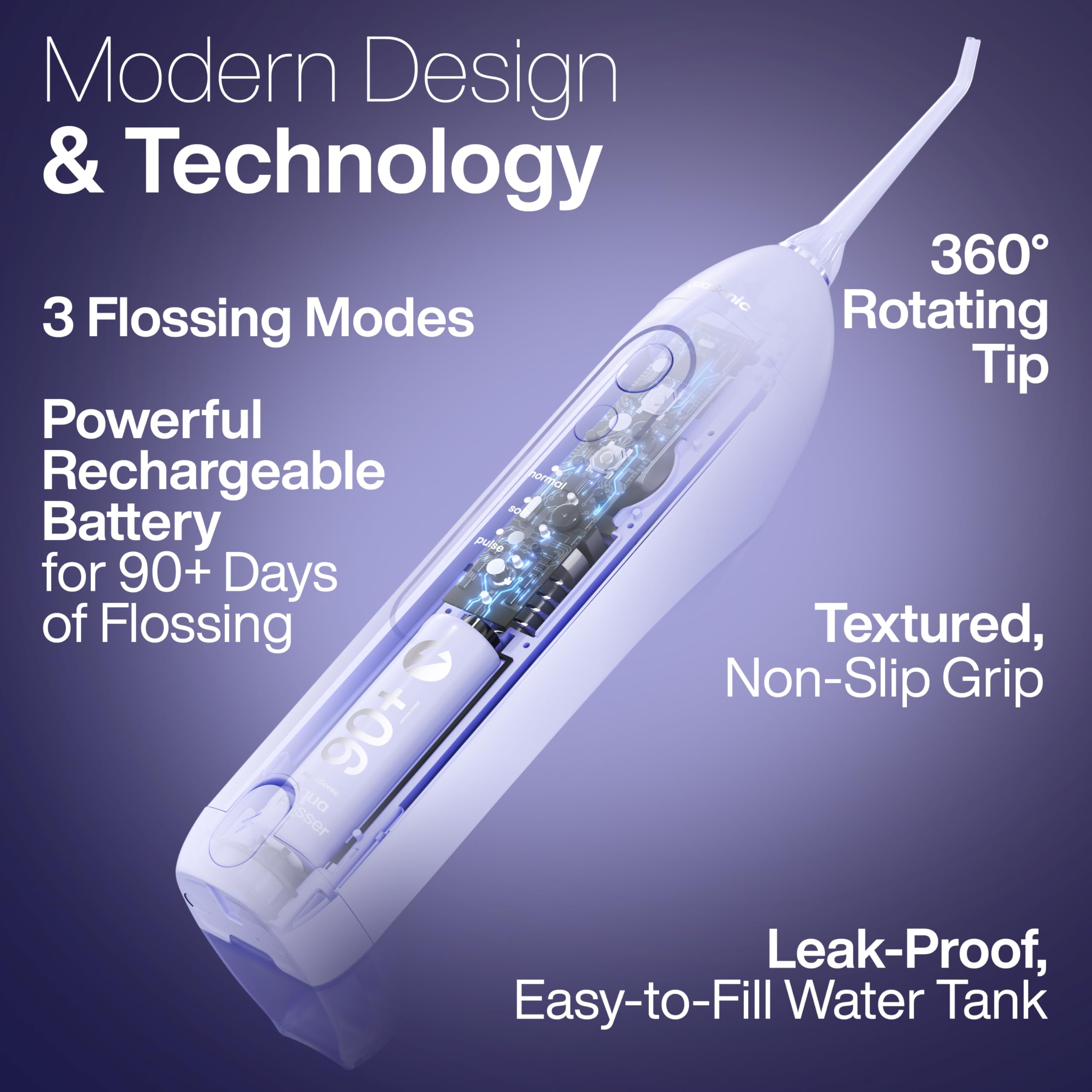 AquaSonic Icon Water Flosser - Cordless Oral Irrigator

