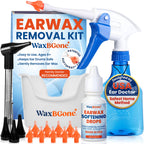 WaxBGone Ear Wax Removal Kit with Irrigation Tips for Safe Home Ear Cleaning