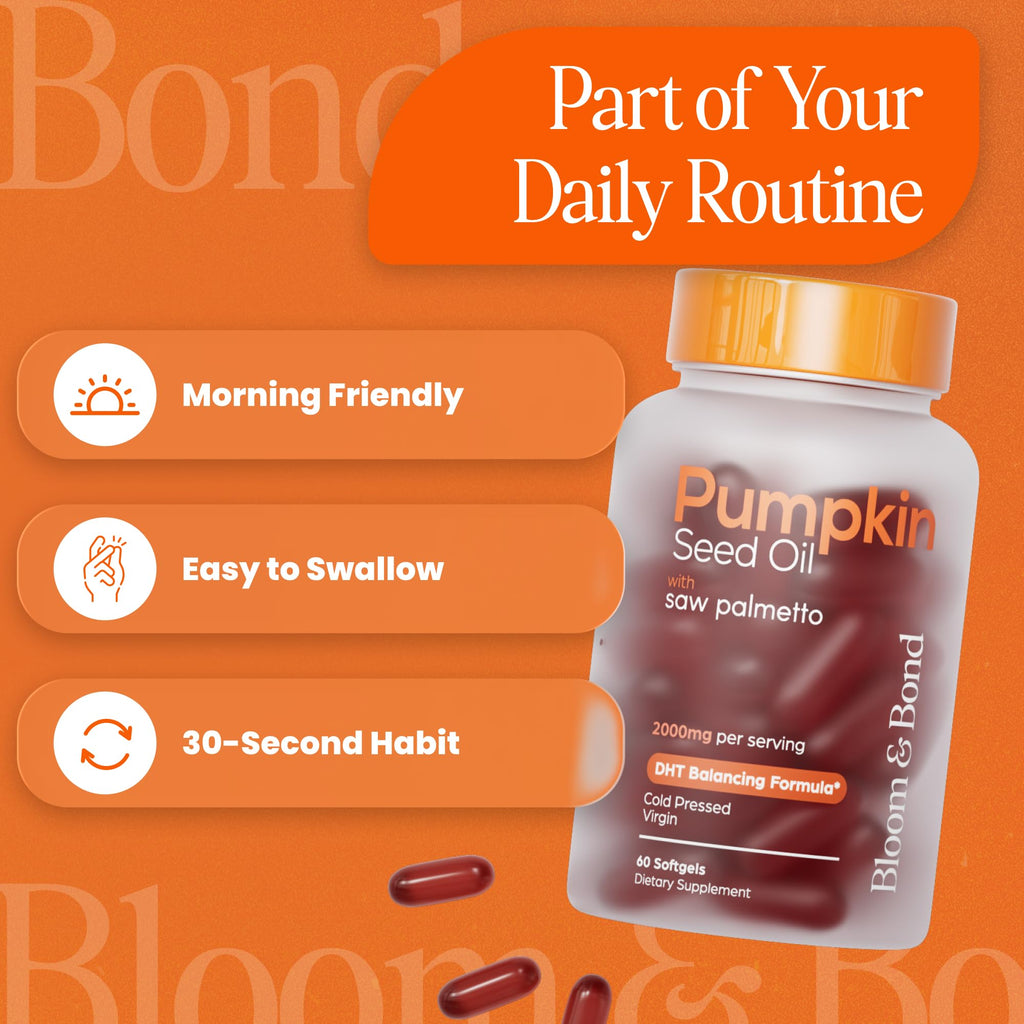 Pumpkin Seed Oil Softgels by Bloom & Bond for Hair & Scalp

