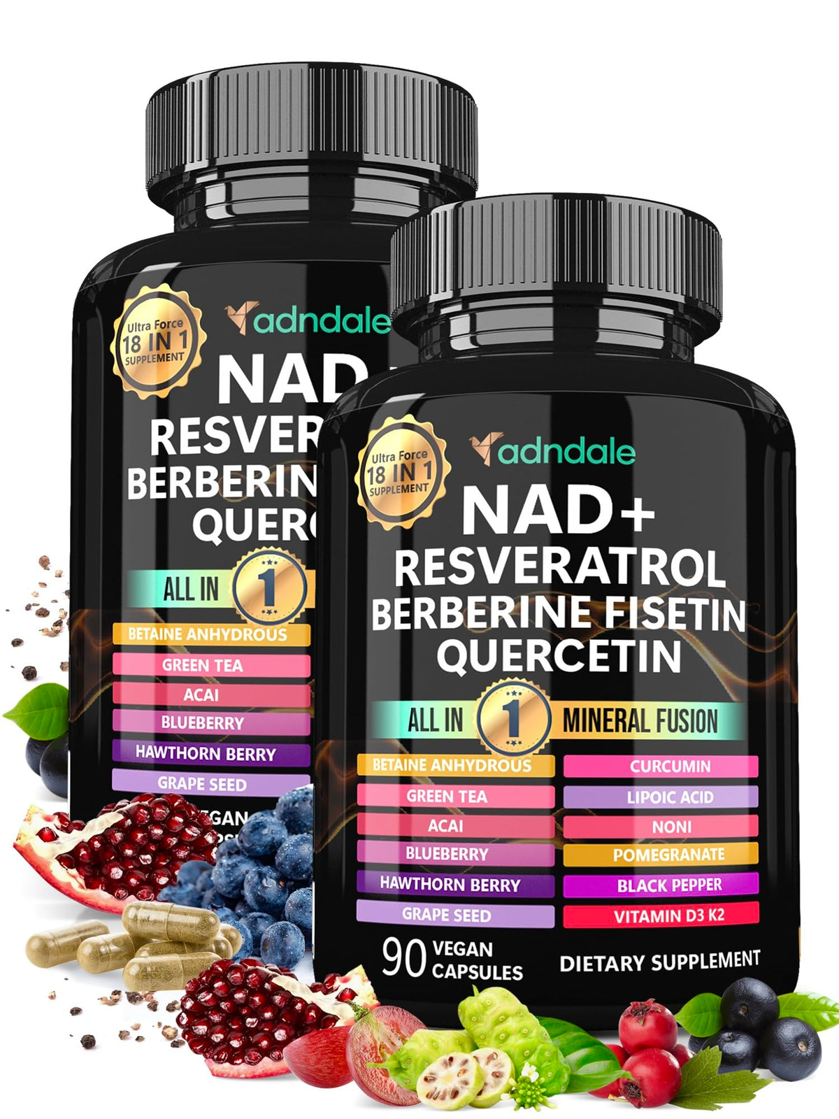 Adndale Liposomal NAD+ & Resveratrol Supplement