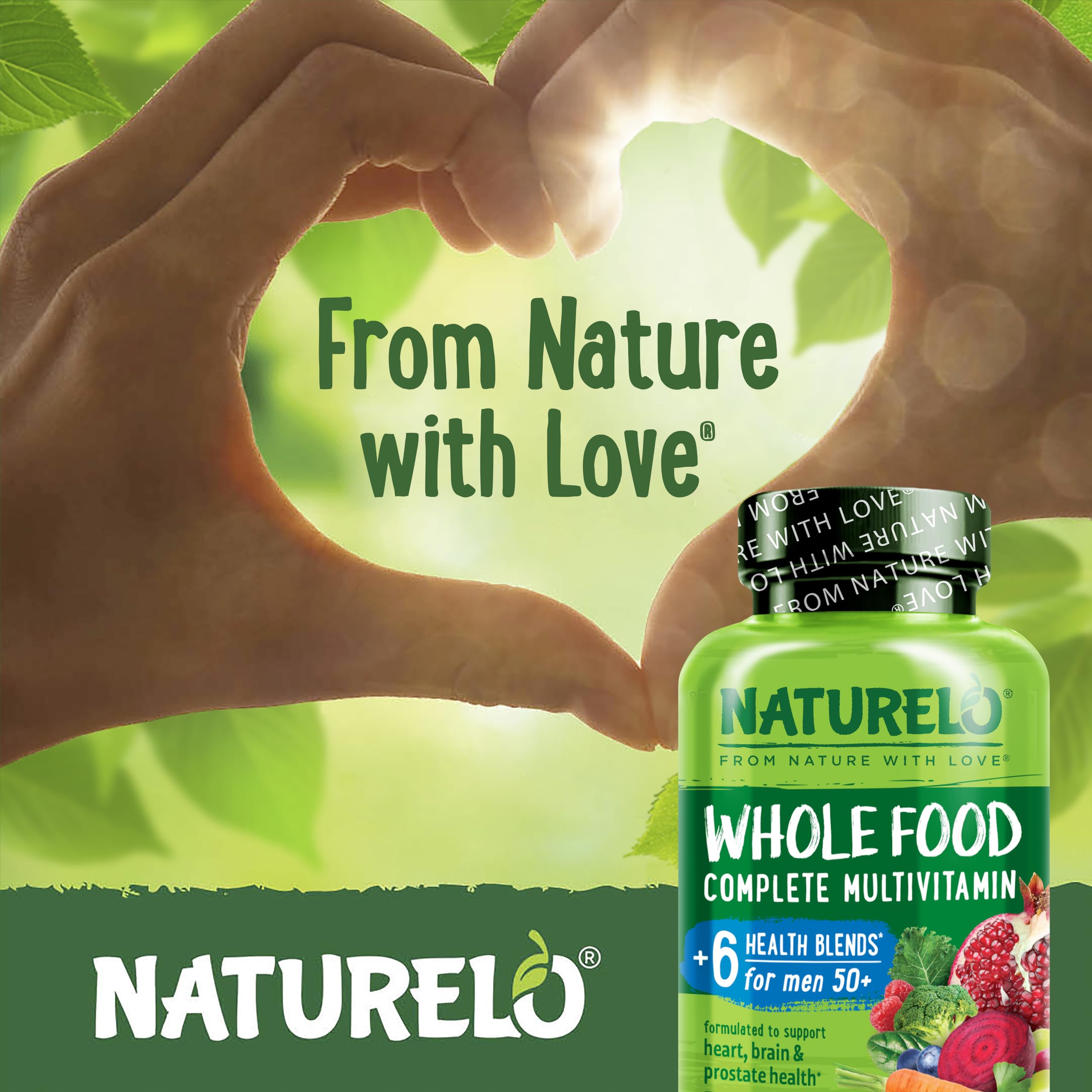 Naturelo Whole Food Multivitamin for Men 50+ Vegan Capsules

