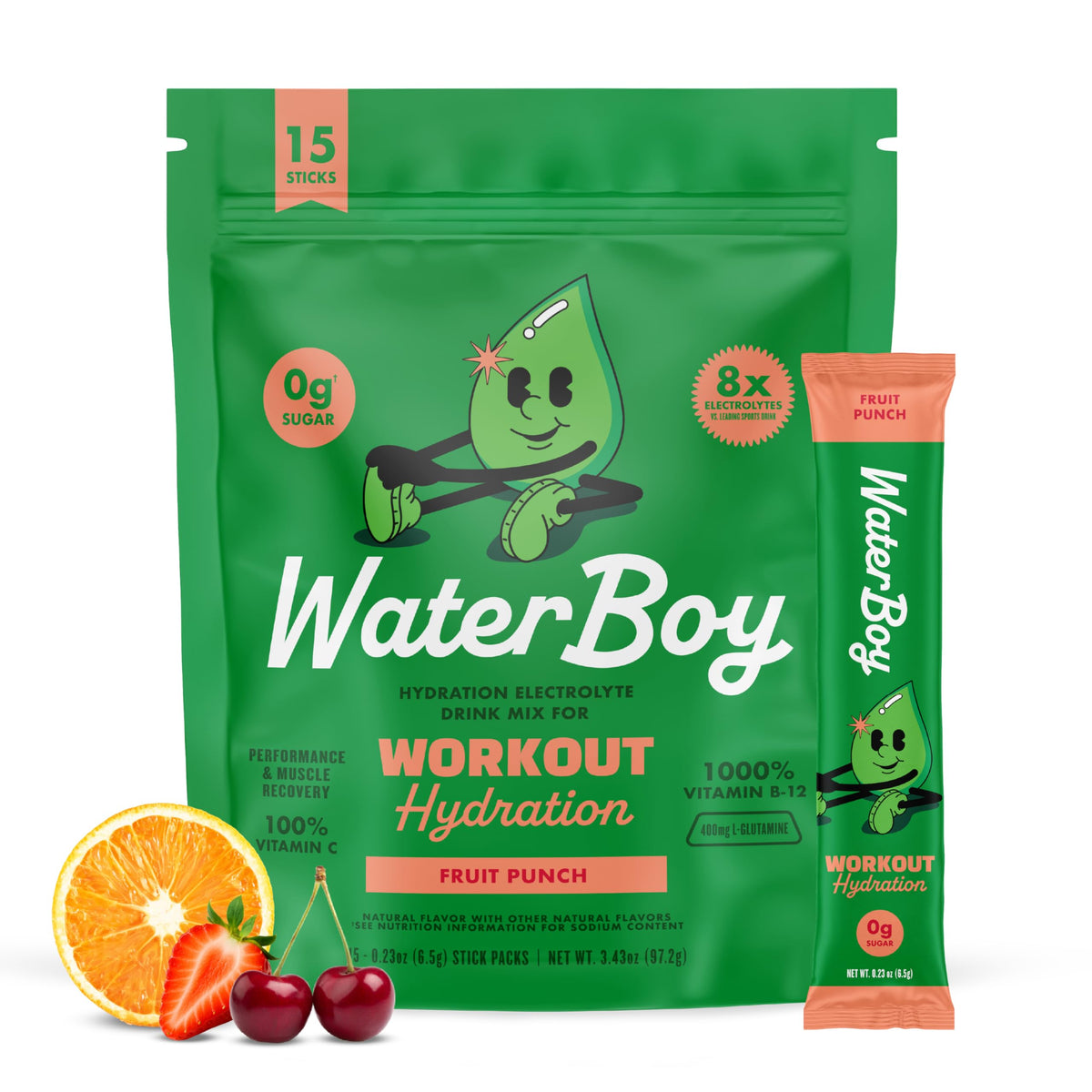 Waterboy Hydration Electrolyte Drink Mix - Sugar Free, All-Natural, Made in USA