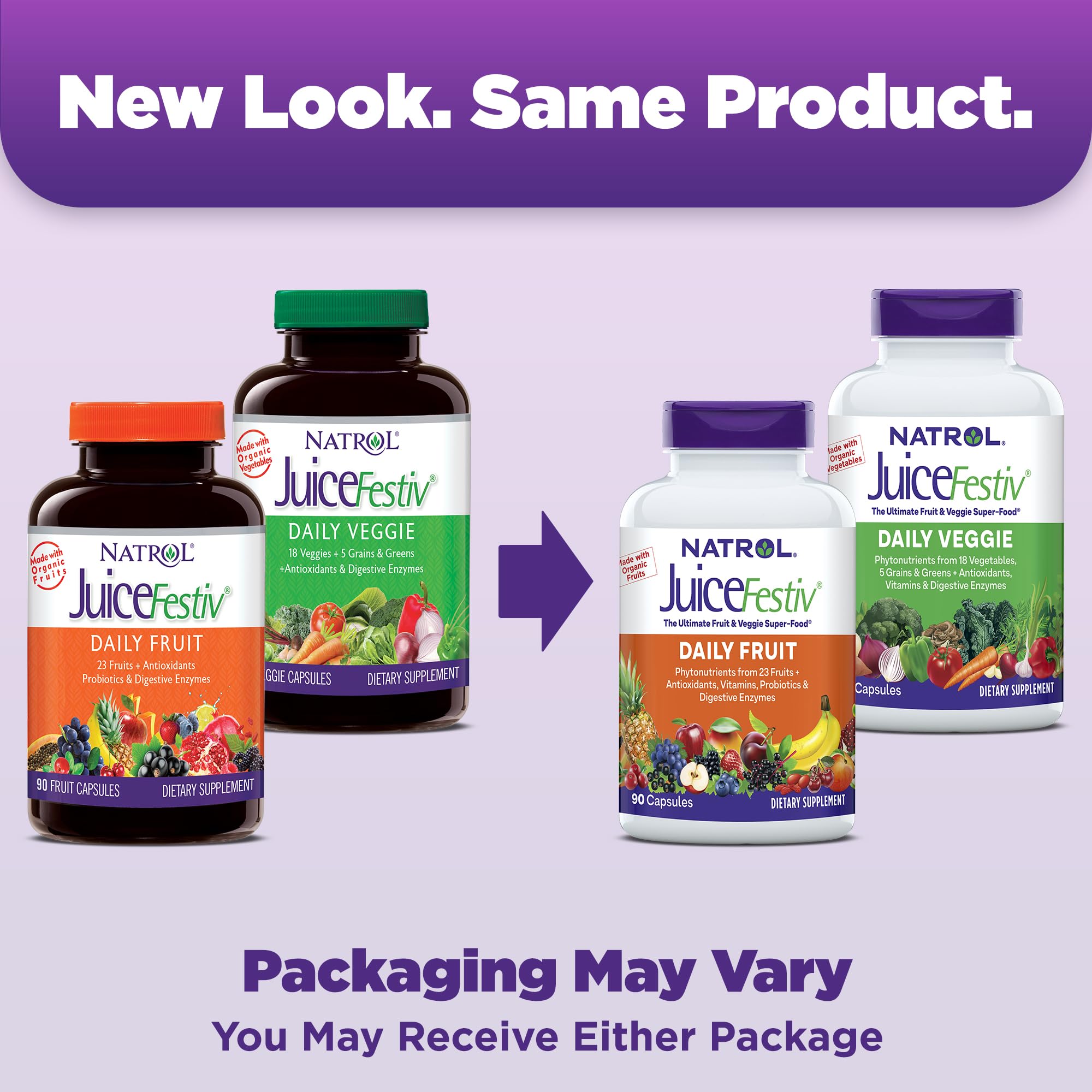 Natrol JuiceFestiv Daily Fruit & Veggie Supplements

