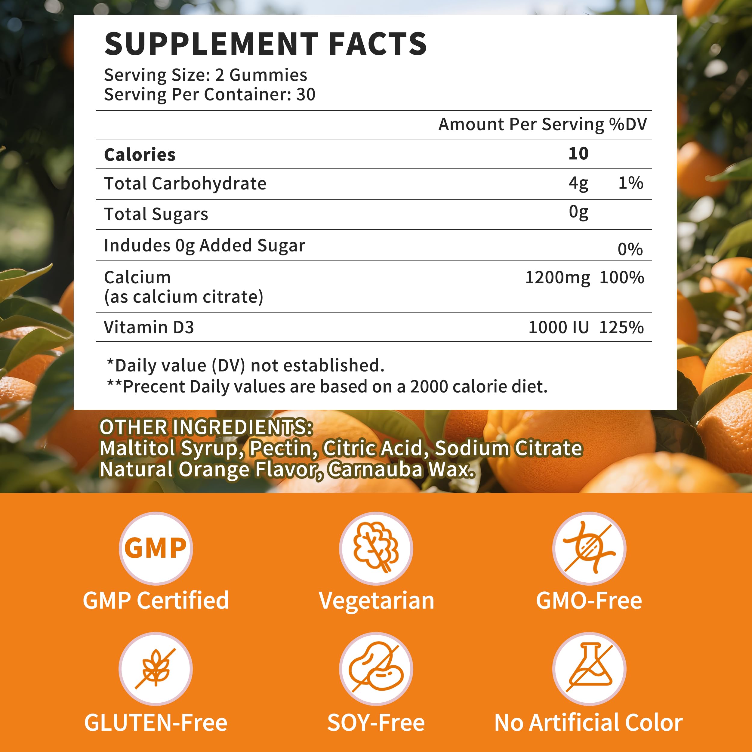 Calcium Citrate Gummies with Vitamin D3 for Bone Support

