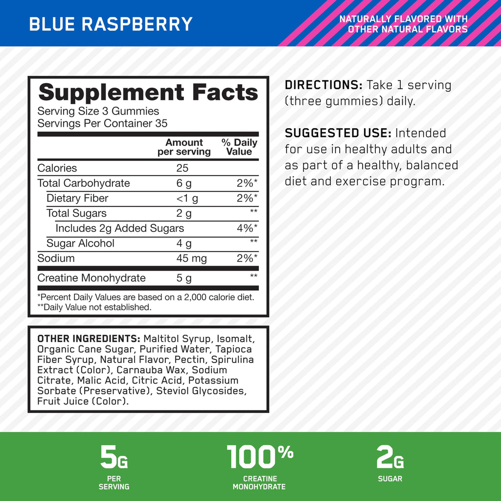 Optimum Nutrition Creatine Monohydrate Gummies | Performance

