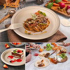Gezond Compostable Sugarcane Dinnerware & Utensils Set

