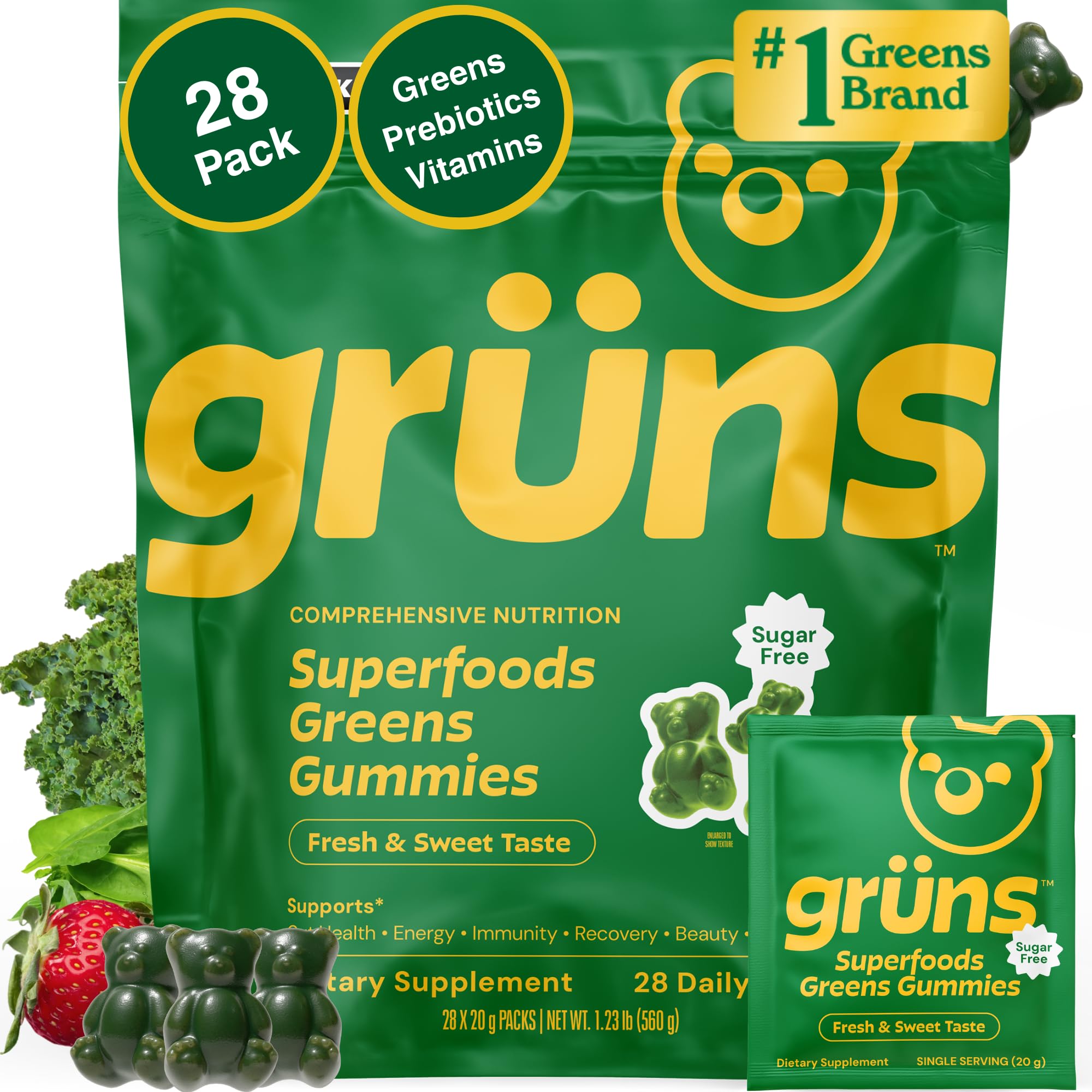 Grüns Greens Gummies Sugar Free Multivitamin & Prebiotic

