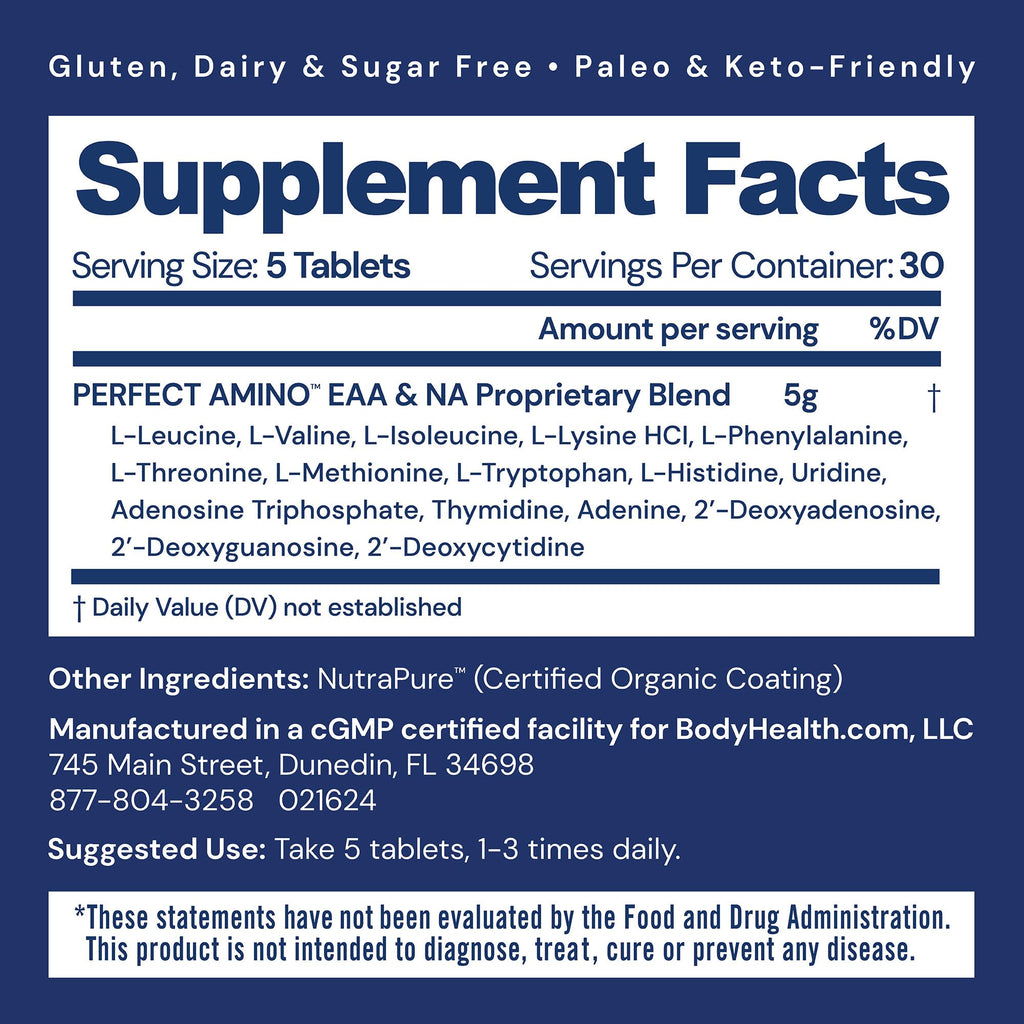 BodyHealth PerfectAmino Essential Amino Acids - Vegan BCAAs

