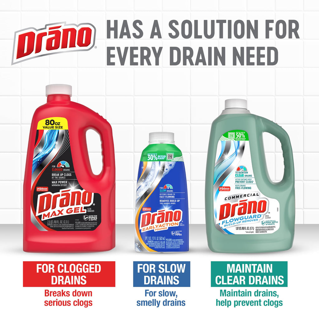 Drano Max Gel Drain Clog Remover & Cleaner | Fast-Acting

